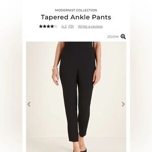 Chico's Tapered Ankle Pants‎ Black Modernist Collection Elastic Waist 2T (L/12)
